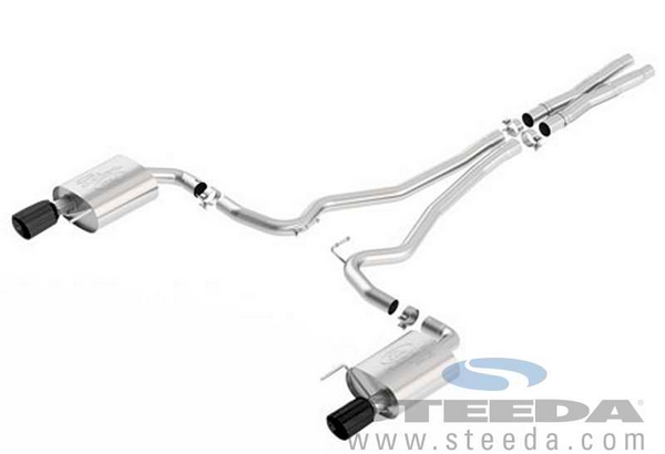 Mustang Cat Back Exhaust-Black Tips (2015)